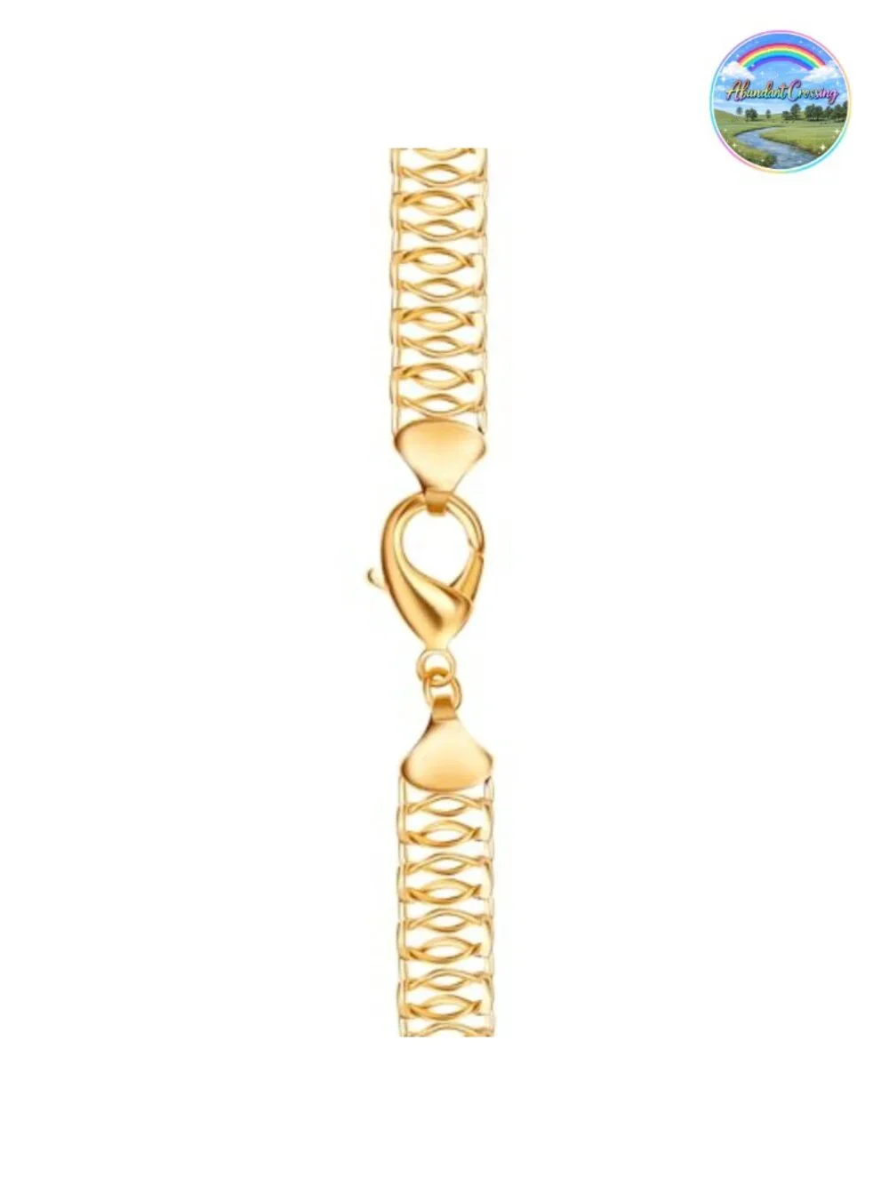 18K Gold Plated Mesh Necklace, High Polish, Tarnish Free, 18 Inch